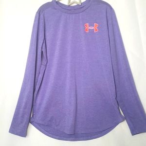 Under Armour Girl's Shirt Purple and Coral Color Like-New Condition